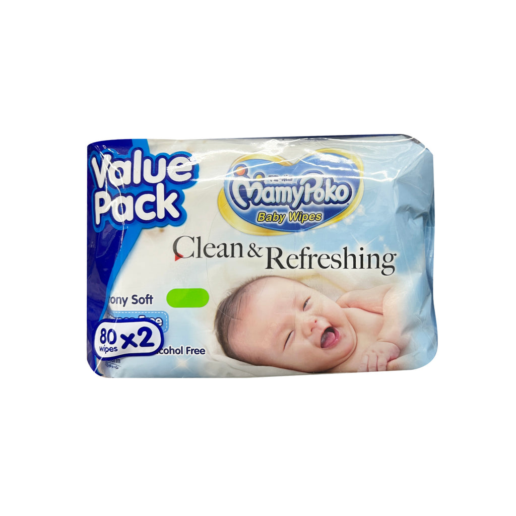 MamyPoko Gentle Cleansing Wipes Fragrance Free 80pcs x 2