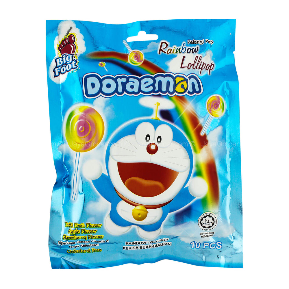 Big Foot Doraemon Rainbow Lollipop 100g