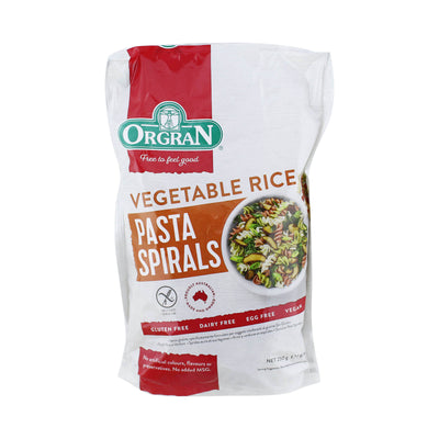 ORGRAN VEGETABLE RICE SPIRALS 250G *1