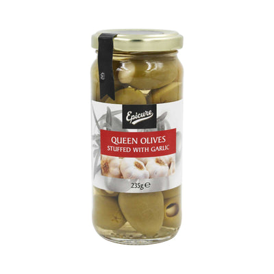 EPICURE QUEEN OLIVES / GARLIC 235GM