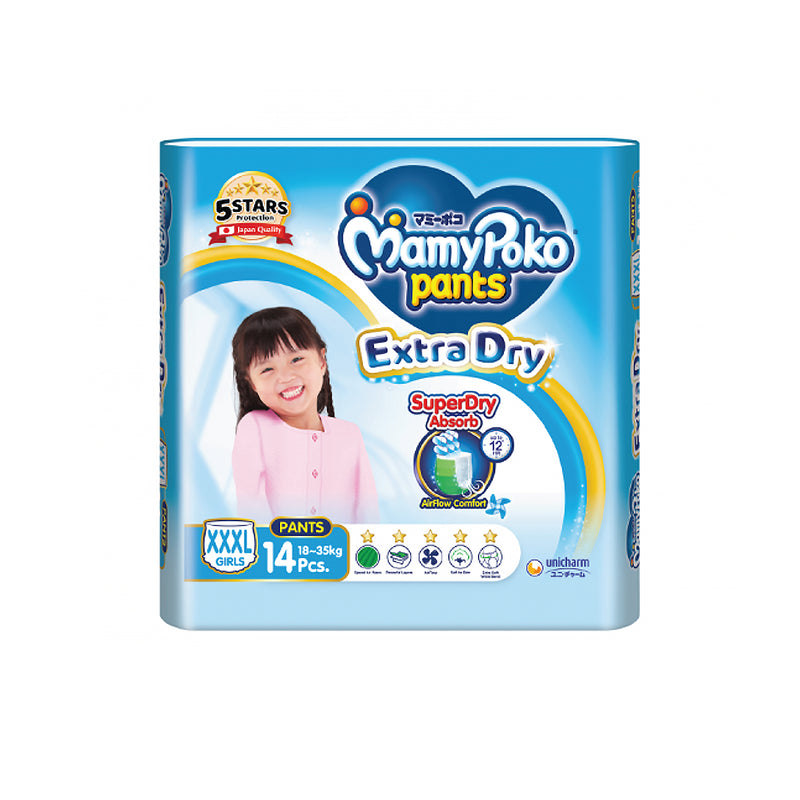 Mamy Poko Pants Extra Soft Diapers Girl XXXL 14pcs/pack