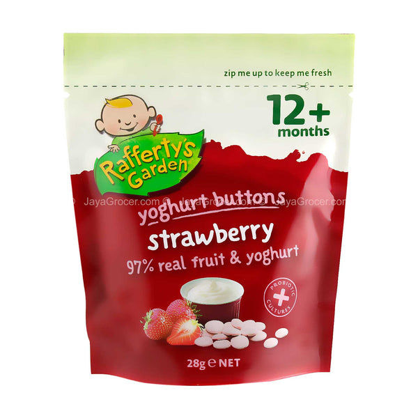 RaffertyÃ¢â‚¬â„¢s Garden Strawberry Yoghurt Buttons 28g