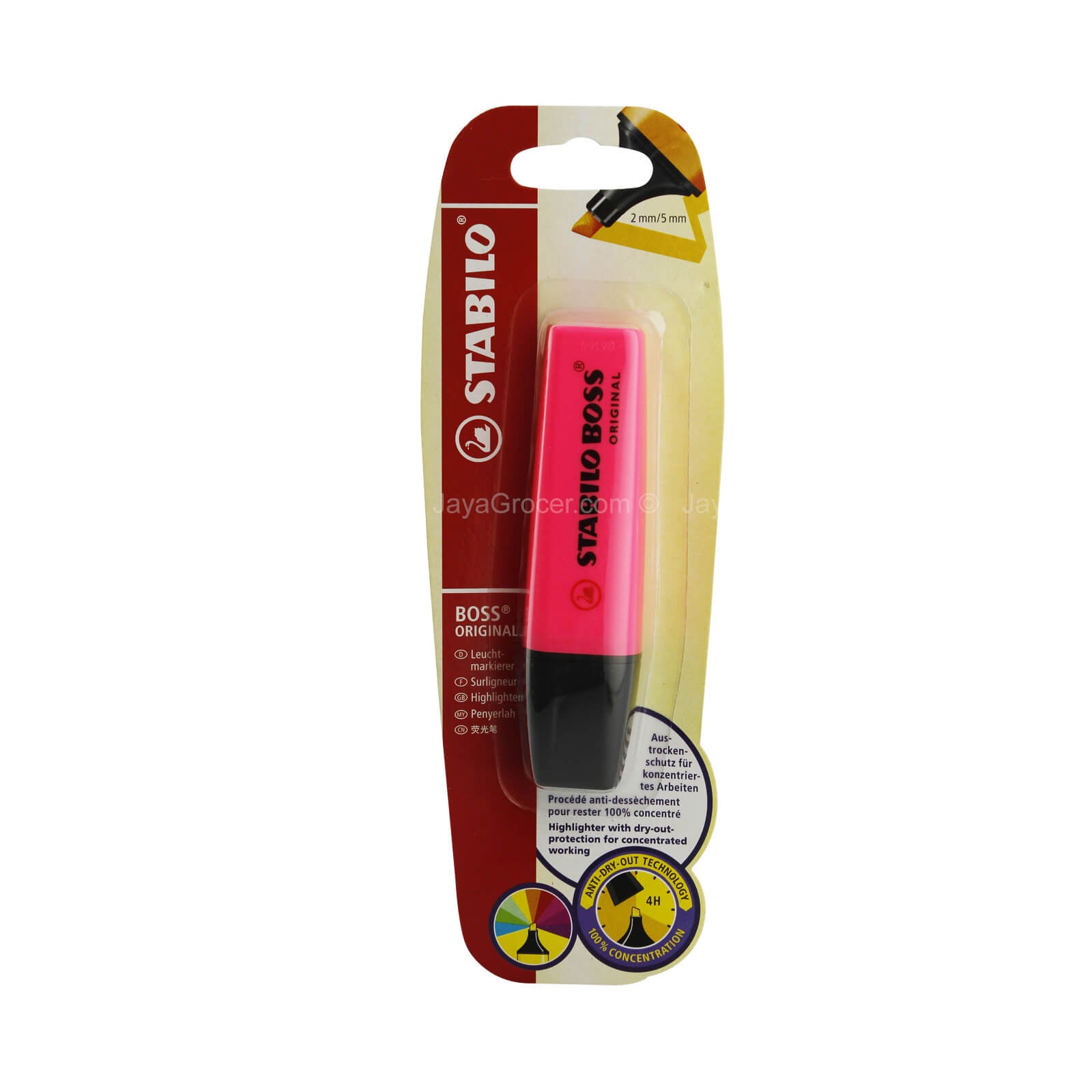 Stabilo Boss Original Pink Highlighter 2mm/5mm 1piece
