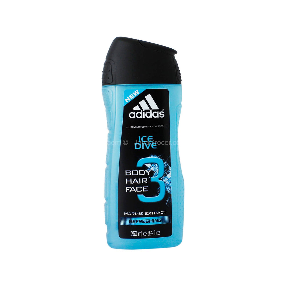 Adidas Ice Dive Refreshing Body Hair Face Shower Gel 250ml