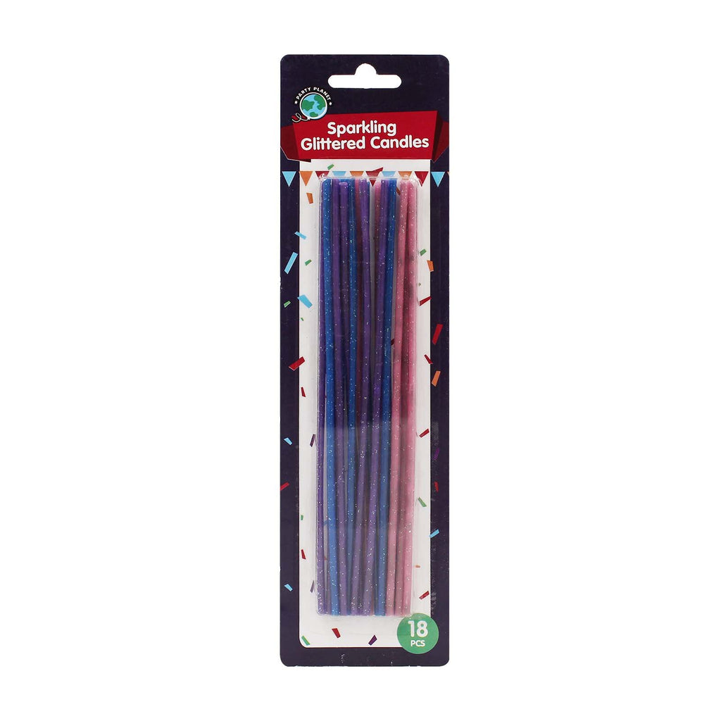 Party Planet Sparkling Glittered Candles 18pcs