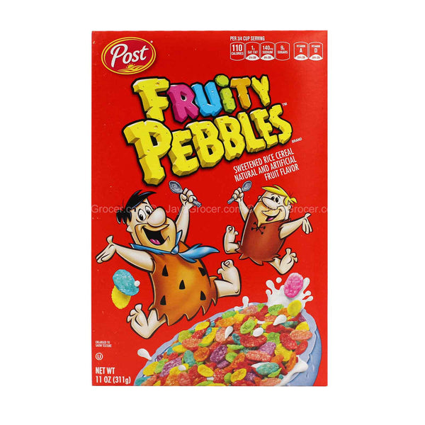 Post Fruity Pebbles Sweetened Rice Cereal Gluten Free 312g