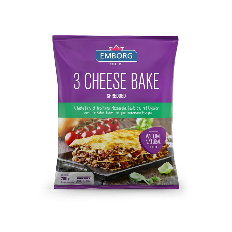 Emborg 3 Cheese Bake Shredded 200g