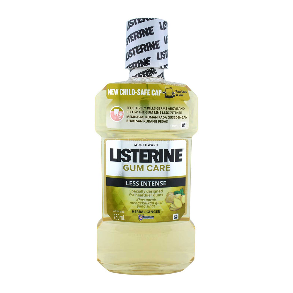 Listerine Gum Care Less Intense Herbal Ginger Mouthwash 750ml