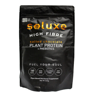 Soluxe High FIbre Salted Chocolate Plant Protein 500g