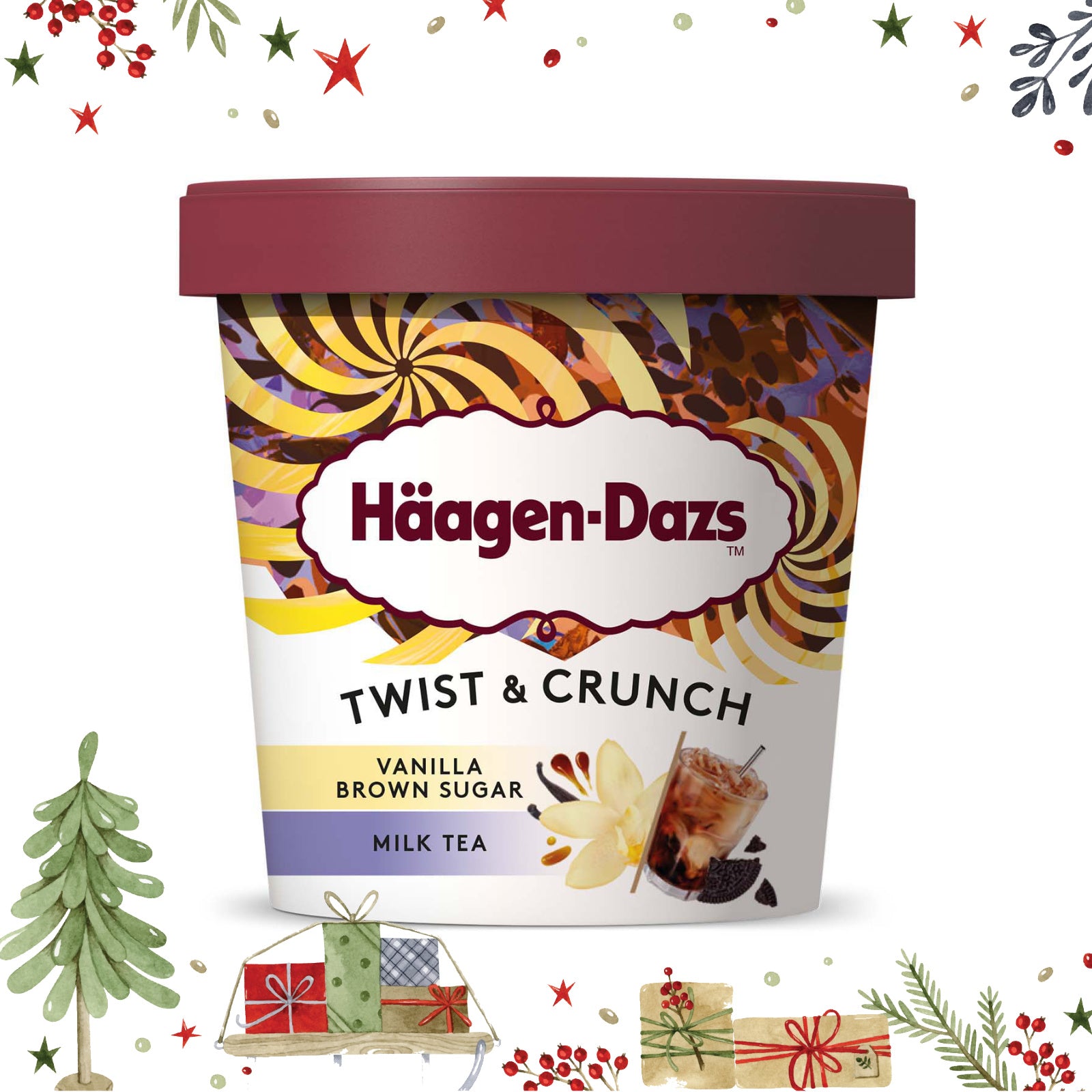 Haagen Dazs Twist Vanilla Brown Sugar Milk Tea Ice Cream 420ml